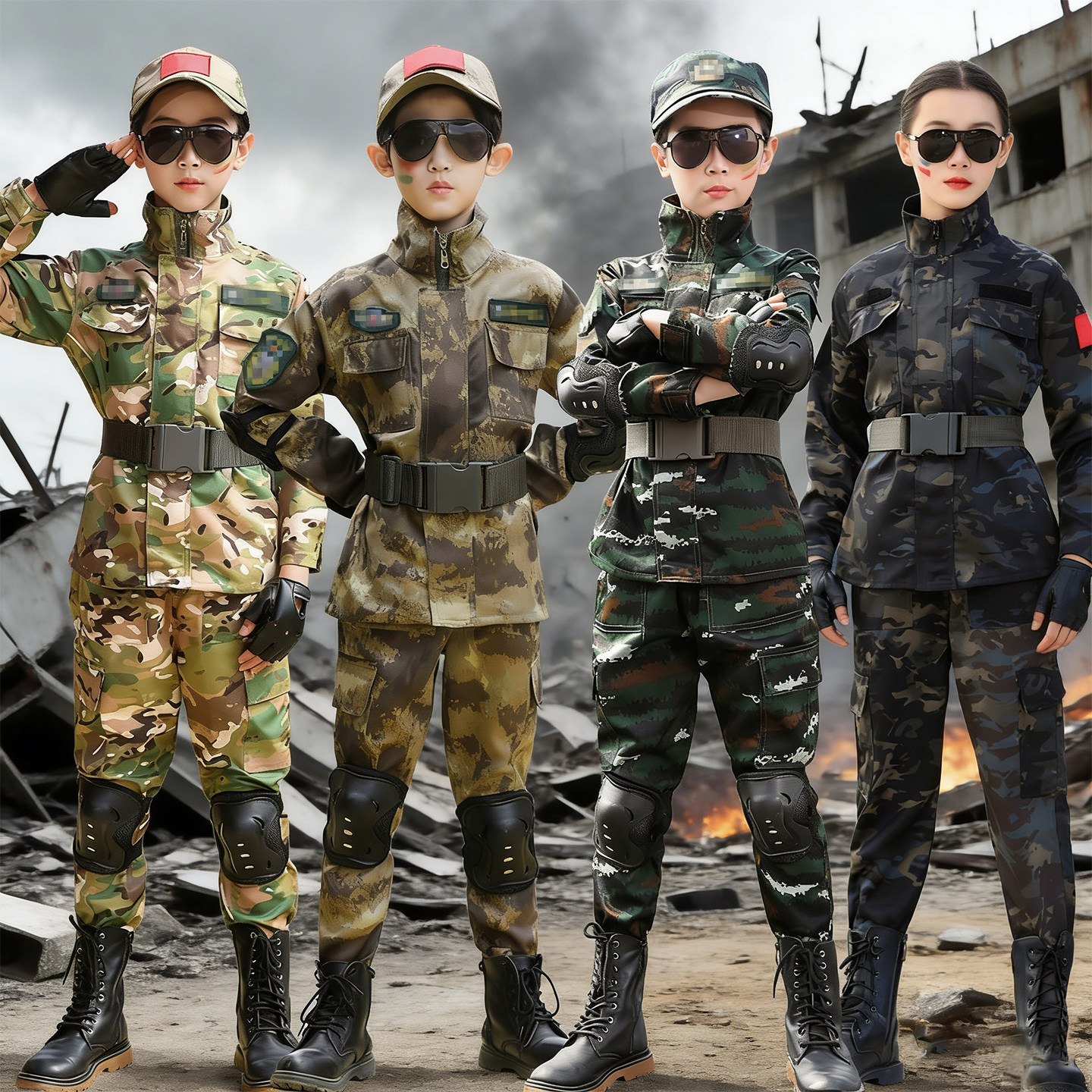 六一迷彩服儿童套装中小学生军训服男女童特种兵幼儿园班服演出服