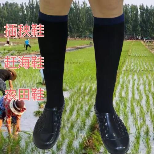 水田沙滩农田软底插秧赶海轻便高弹力护脚袜子鞋防滑男女透气泥鞋