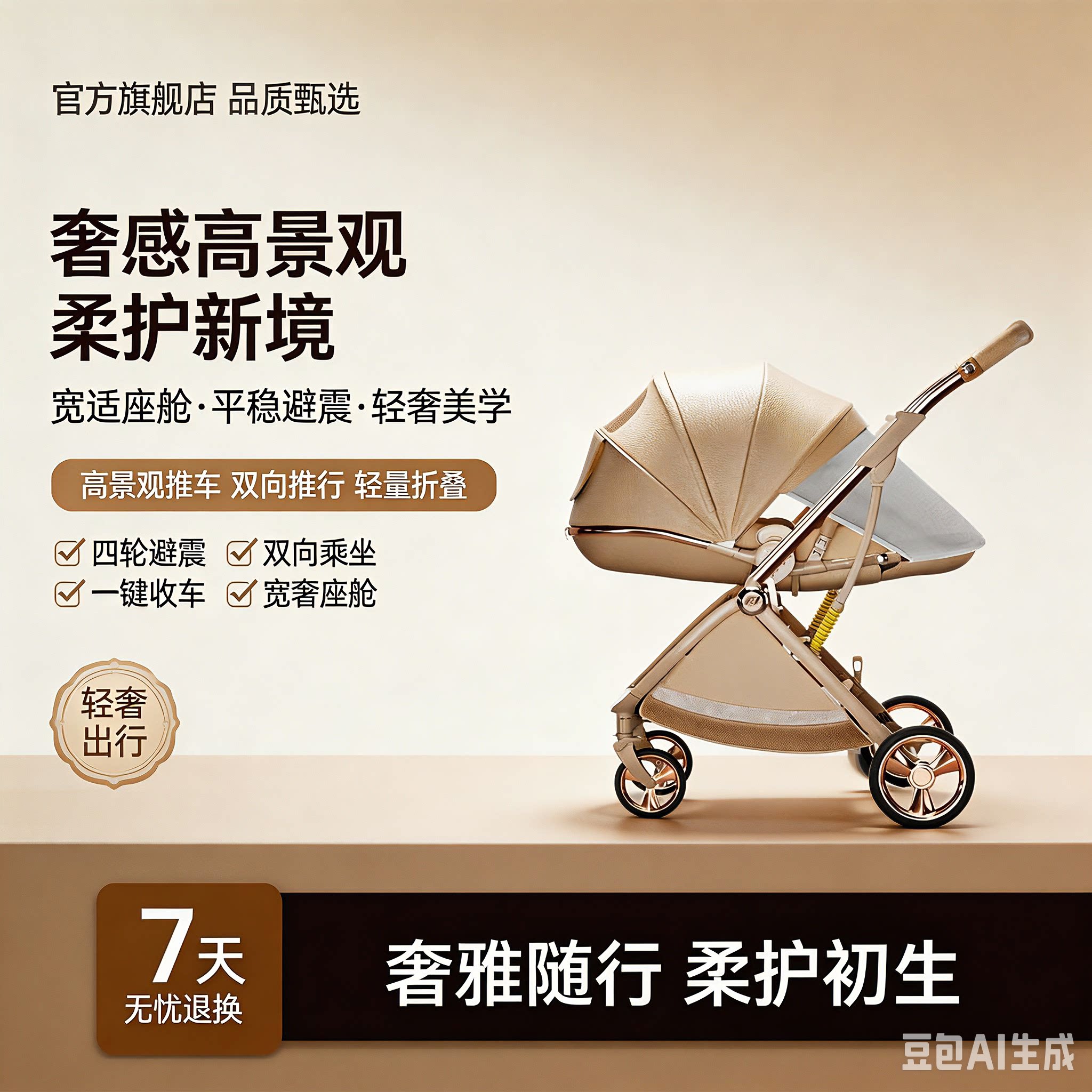 【折叠推车】铝合金高景观婴儿