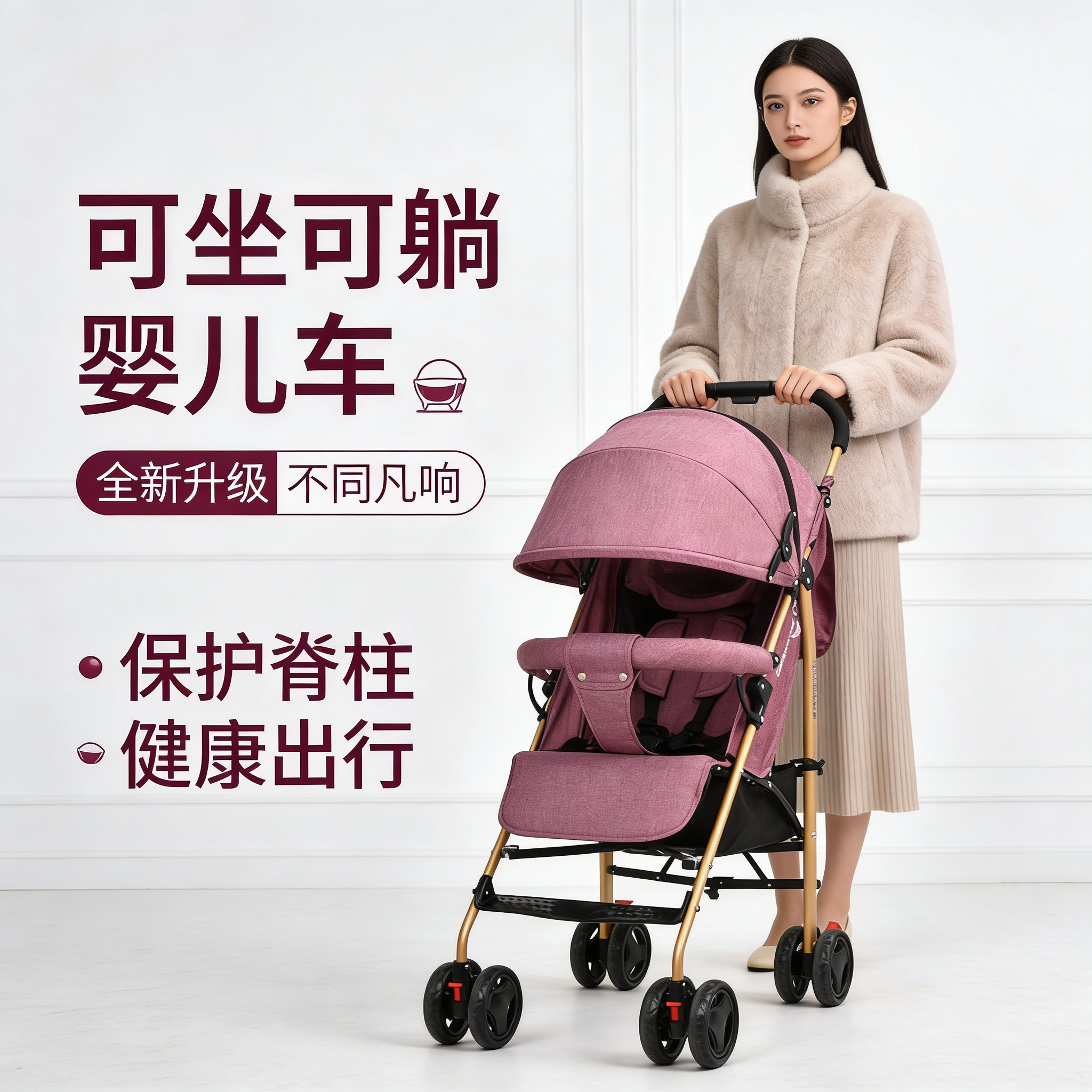 2025新款婴儿推车可坐可躺可折叠