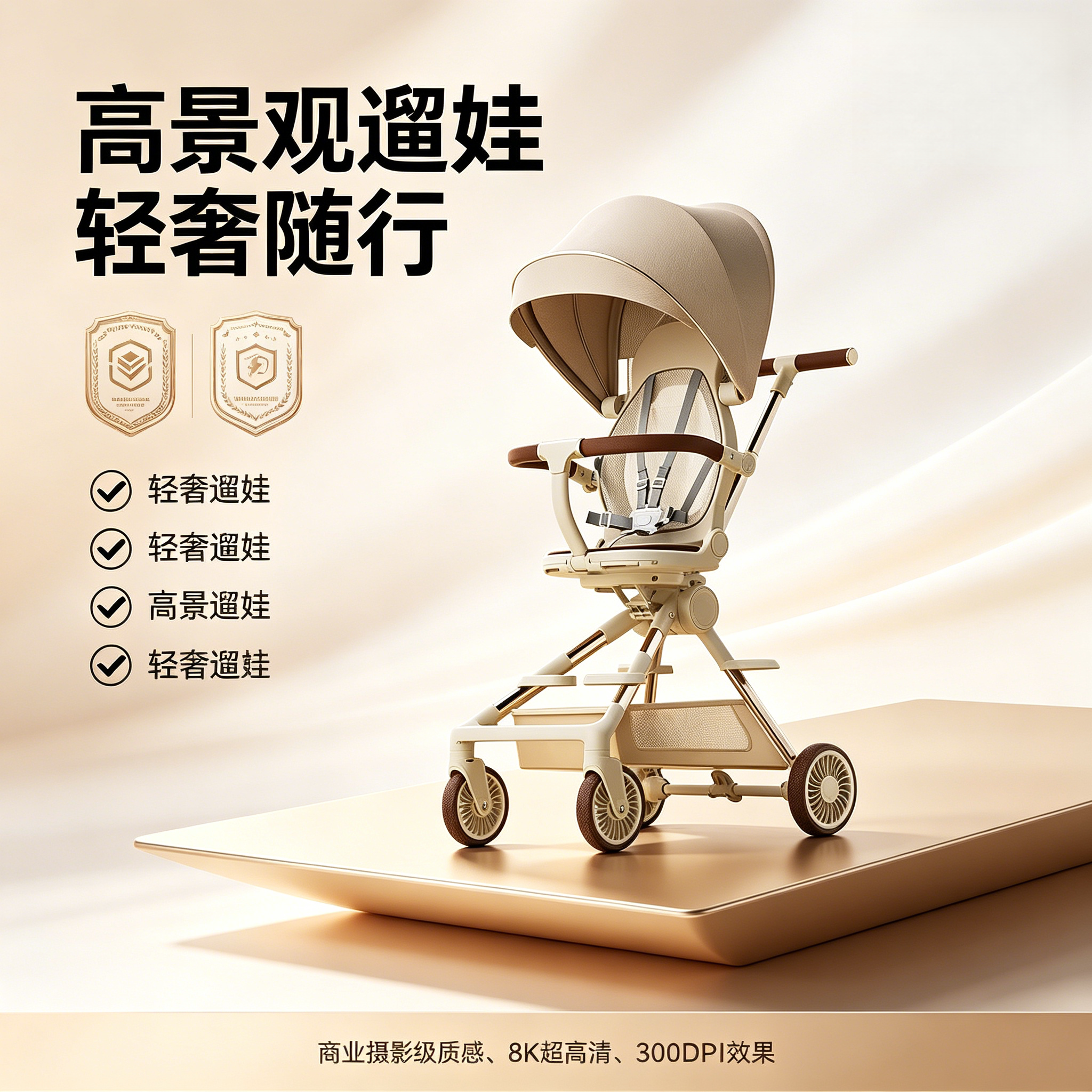 【轻便可坐】双向高景观婴儿车