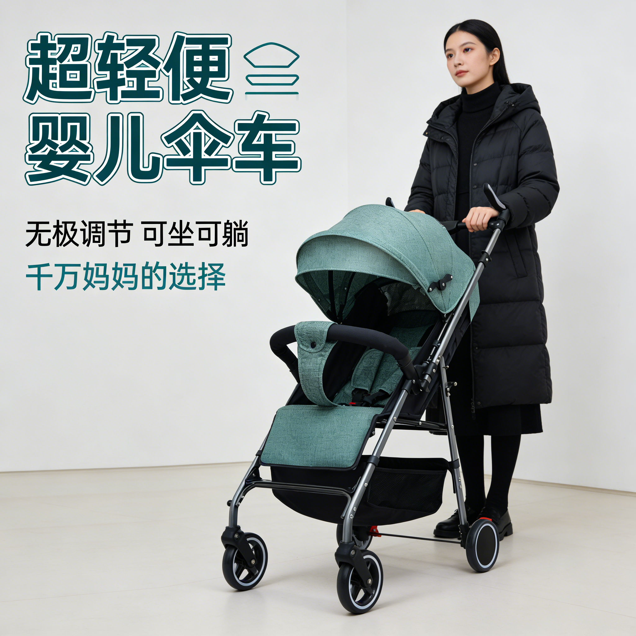 2025新款婴儿推车可坐可躺可折叠