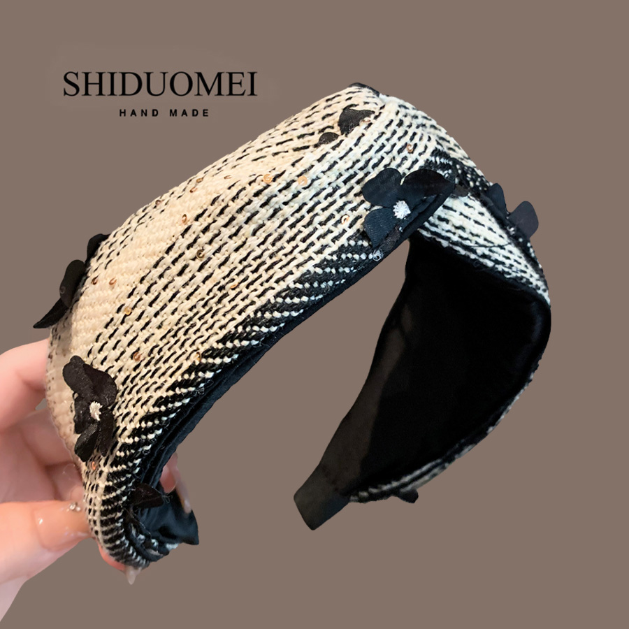 漫天花瓣高级感复古打结宽边发箍