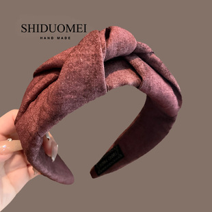 复古宽边打结发箍女2025新款增高炉顶显脸小头箍通勤外出发卡头饰