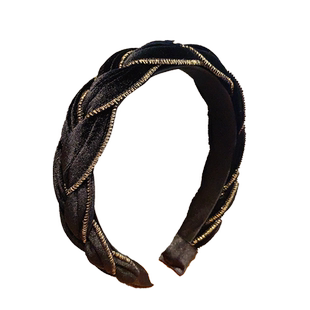 高级感发饰2023年新款网红气质头箍显脸小高颅顶丝绒麻花辫子发箍