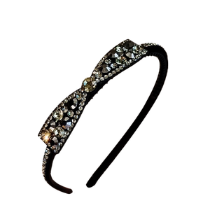 轻奢高级感水钻蝴蝶结发箍高端精致满钻防滑带齿头箍时尚发卡头饰