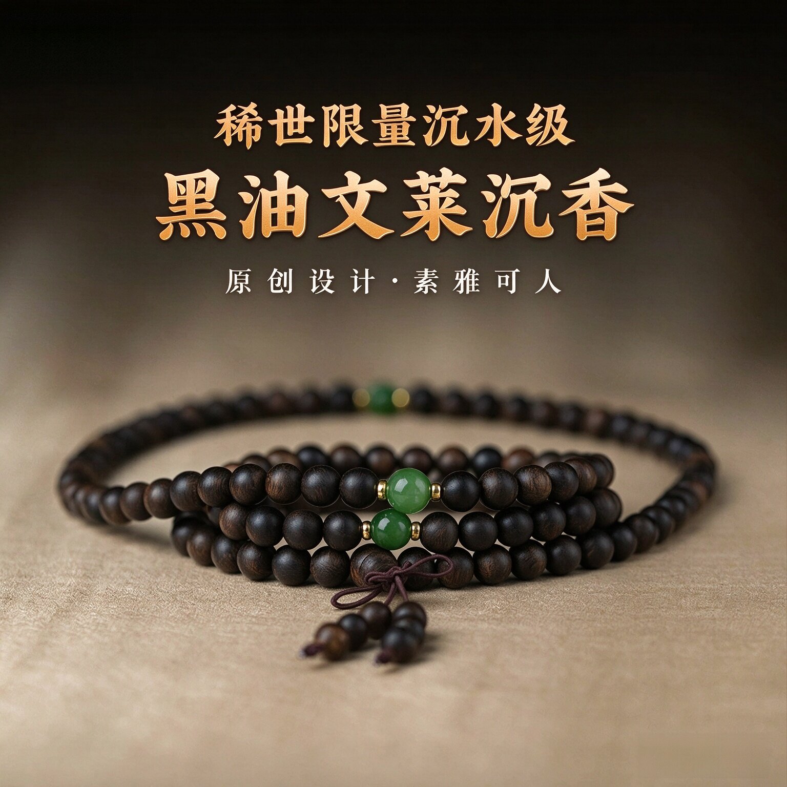 文莱黑奇楠安神助眠沉香手串