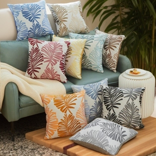 品质保证销全球ins风棕树叶抱枕套商务礼品商超床头沙发抱枕靠垫