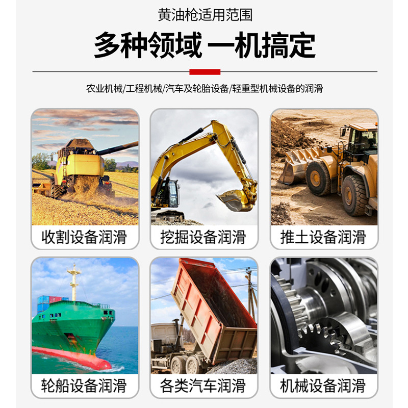 2020A透明黄油枪900cc注油工具透明金双杆手动黄油枪双活塞黄油枪