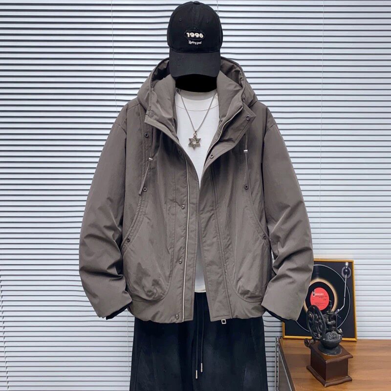 冬季新款韩版男士立领羽绒服百搭潮流时尚工装简约鸭绒保暖羽绒衣