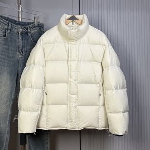 高质感软糯舒适立领男士 简约保暖面包服潮 加厚90白鹅绒羽绒服时尚