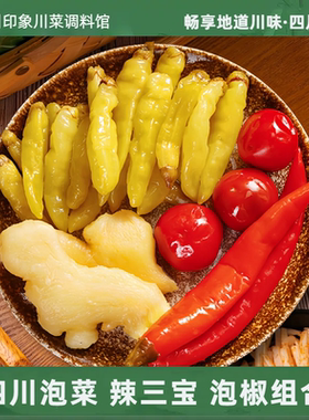 四川辣三宝泡姜泡椒组合泡菜泡仔姜泡二荆条红辣椒泡小米辣野山椒
