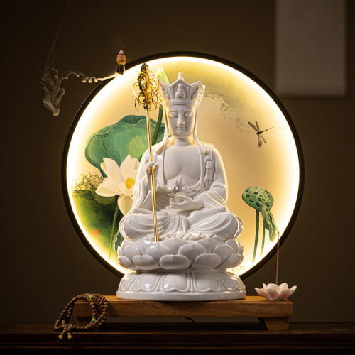 陶瓷工艺品摆件中国风发光灯圈