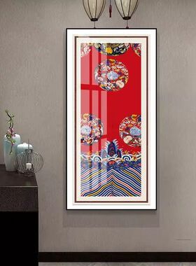 大气古典新中式装饰画饭店酒店客厅龙图腾玄关龙袍挂画中国风壁画