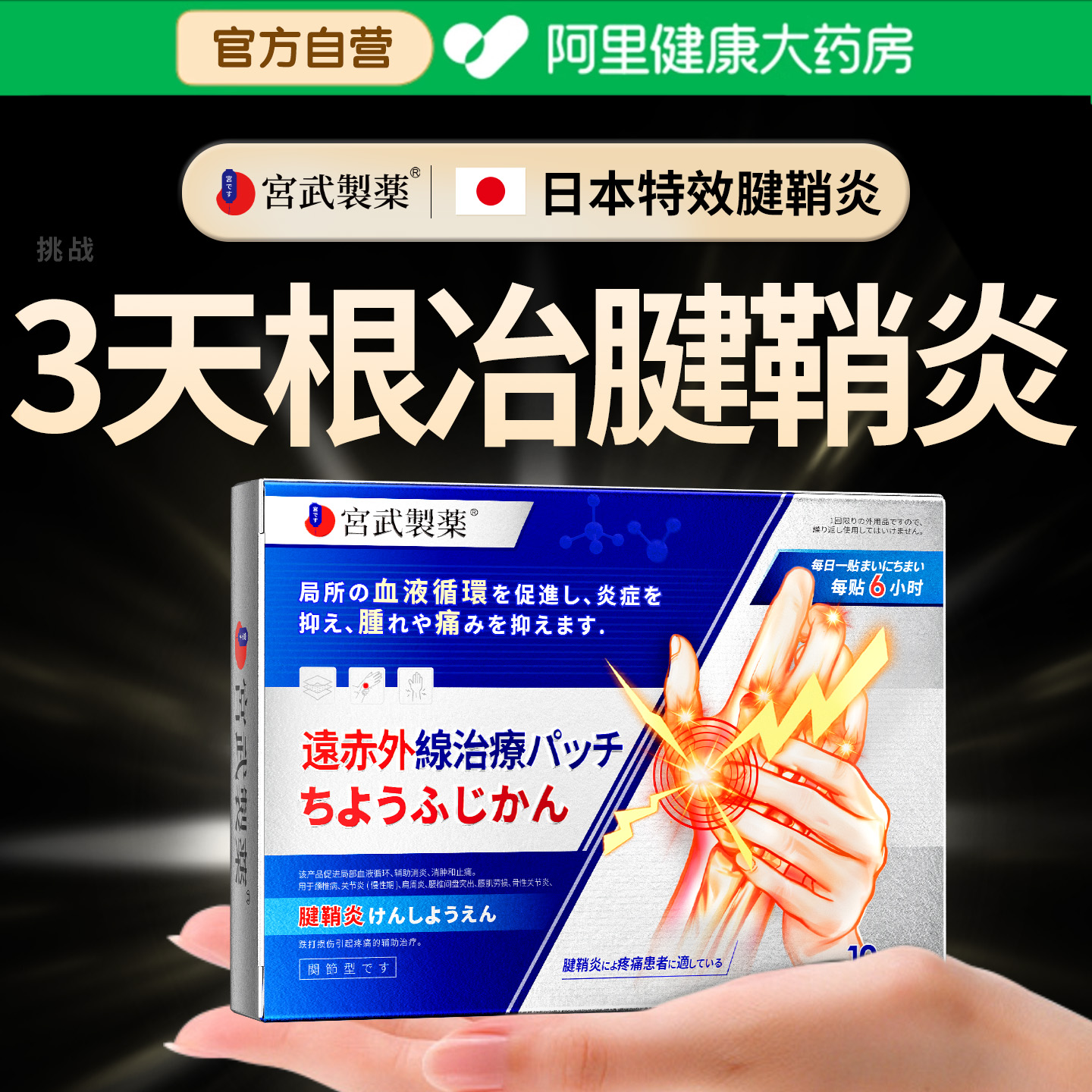 腱鞘炎治疗凝胶关节疼痛贴大拇指护套贴止疼膏热敷药膏官方旗舰店