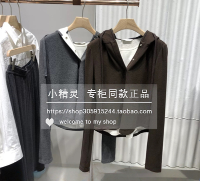 BDS4VD3012衣播女装2025秋冬新款修身百搭连帽套头衫休闲松弛卫衣