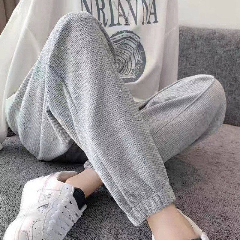 加绒裤子女秋冬小个子高腰束脚运动卫裤宽松休闲女裤子新款2024潮,女装/女士精品,卫裤,淘宝优惠券,粉丝福利购,淘宝优惠卷