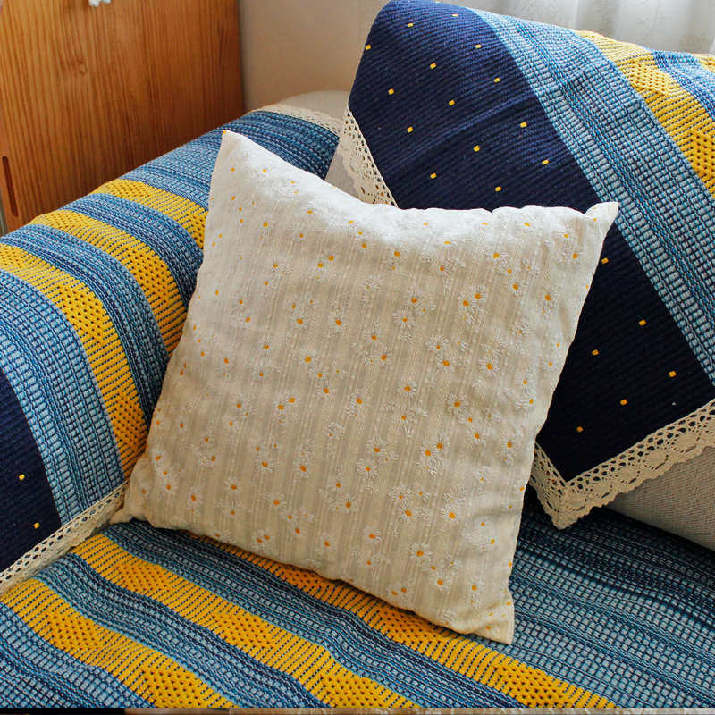 小清新沙发抱枕套丁香花床头客厅靠枕靠背办公室腰枕套纯棉不含芯