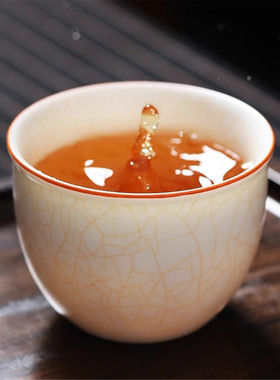 茶具茶杯主人个人酒杯大号汝窑男女专用单白色品茗陶瓷羊脂玉功夫