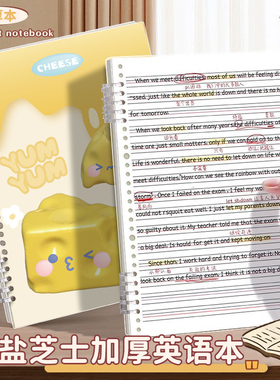 棠趣B5海盐芝士英语活页本可拆卸加厚四线三格英文单词本初高中生