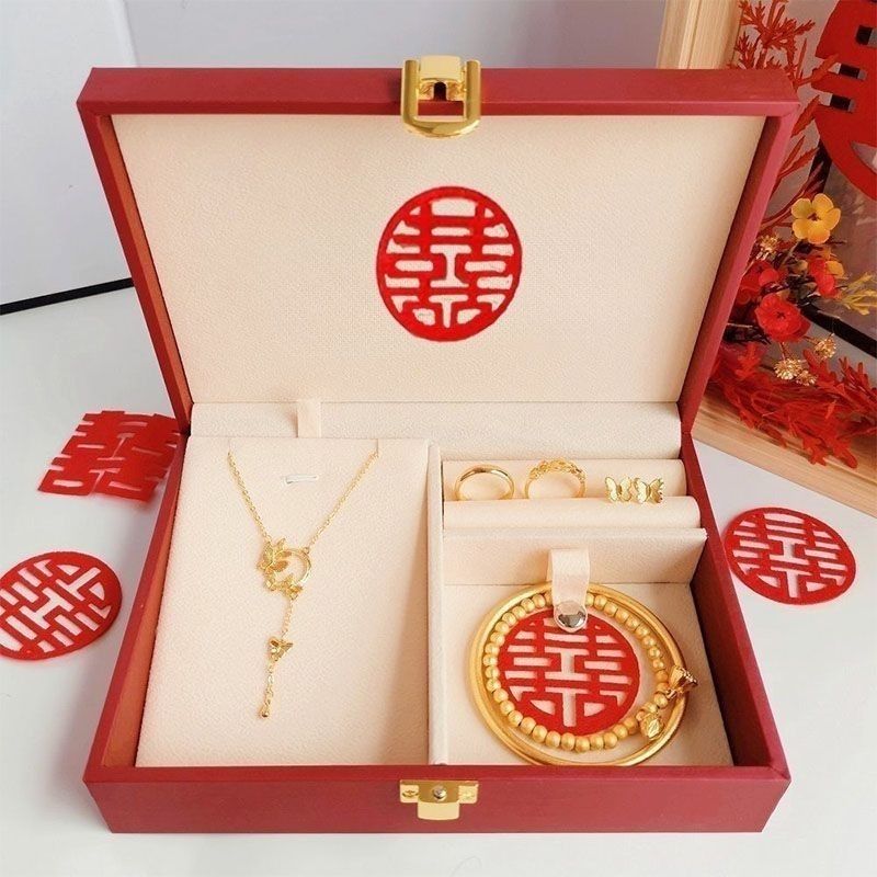 假五金套装仿真五金一套订婚首饰套装摆台假三金道具婚礼用古法手