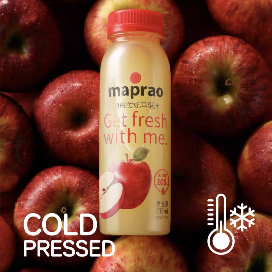 maprao新西兰爱妃苹果汁鲜榨HPP灭菌NFC纯果汁饮料冷冻保存
