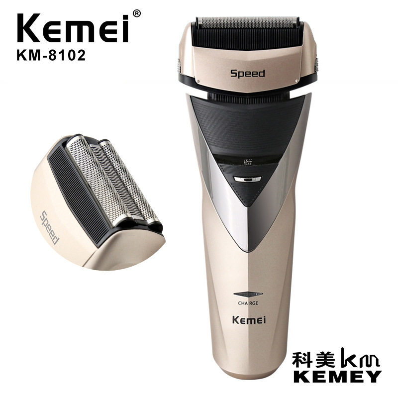 科美KM-8102跨境往复式三刀头电动剃须刀全身水洗男士刮胡刀