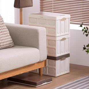 新款 23L折叠收纳箱车载旅行便携可折叠长方形收纳箱木纹盖箱