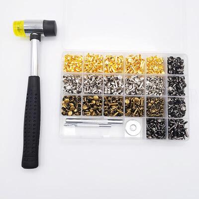 双600KAB套安+装撞工具皮具皮革金属装饰面铆钉子母扣双面钉帽柳