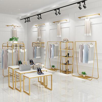 服架装店示架挂衣架落地金色展货架陈XZ-010列架店铺衣服子轻展架