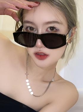 欧美三角猫眼近视太阳眼镜男女拍照上镜墨镜网红明星近视同款蹦迪