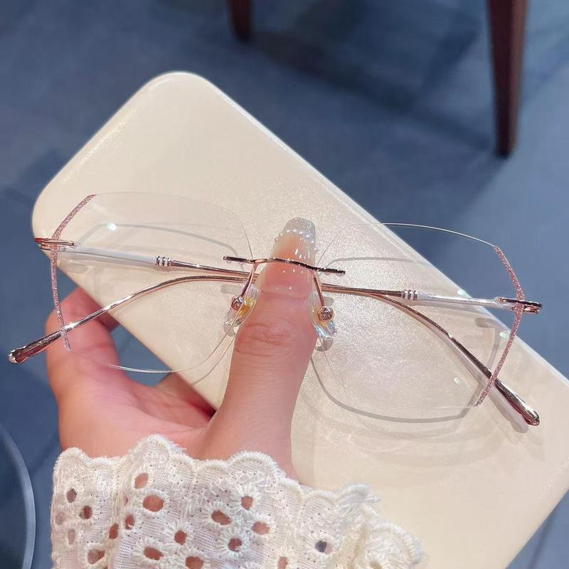 超轻纯钛无框眼镜男款近视配有度数加散光眼镜框大脸无边框眼睛潮