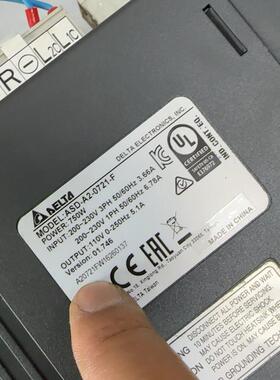 《议价》台达伺服驱动器750WASD-A2-0721-F台达A2