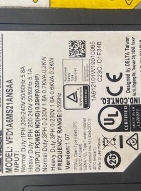 《议价》VFD1A6MS21ANSAA台达变频器功能包好实物拍