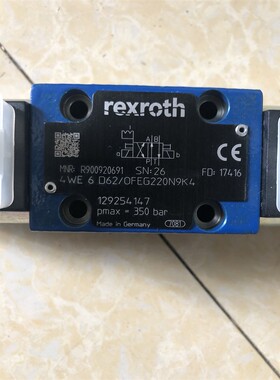 4WE6D62/OFEG220N9K4 R900920691力士乐电磁阀直流220VDC德国产