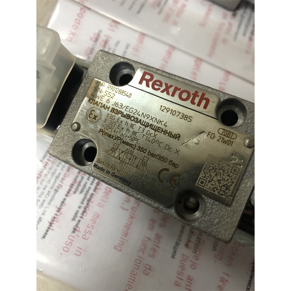 力士乐4WE6J63/EG24N9XNK4 R901288540防爆电磁阀防爆等级T3