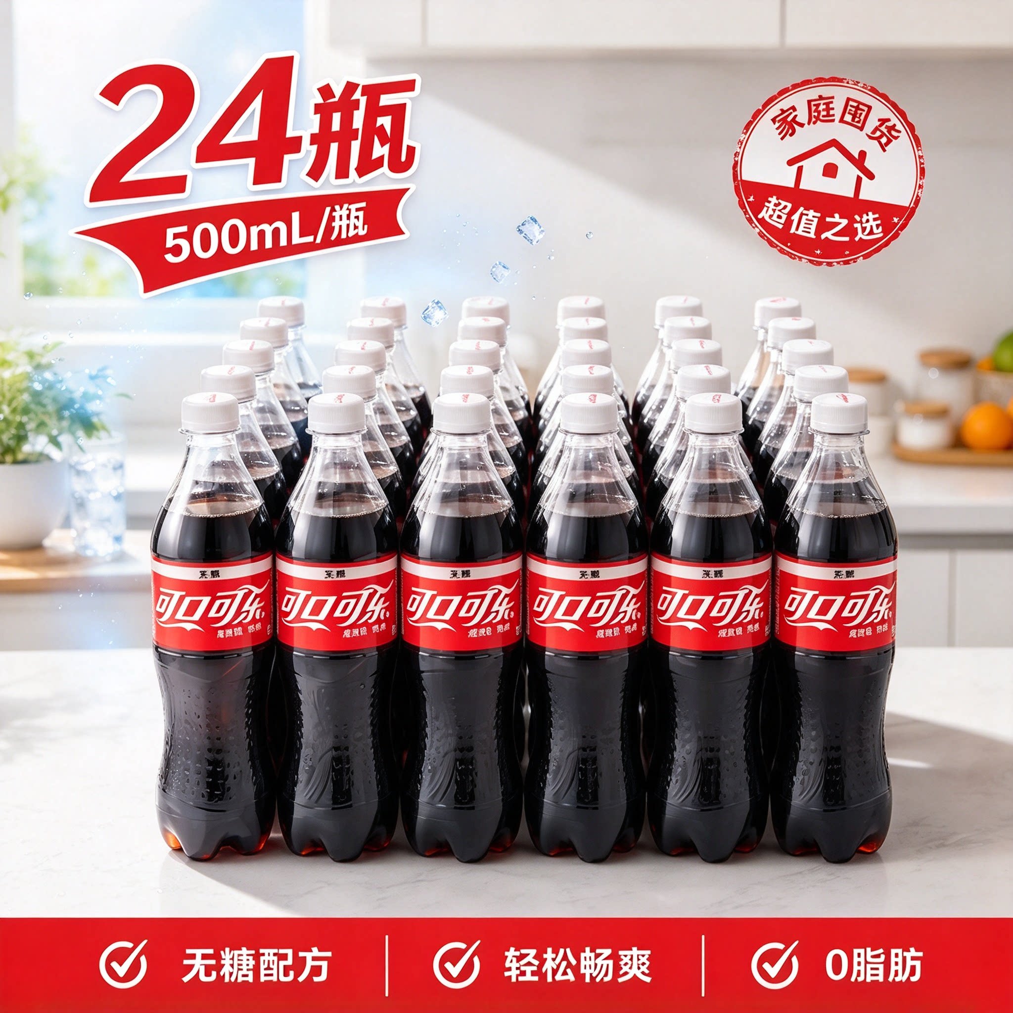 可口可乐健怡可乐无糖0脂24瓶