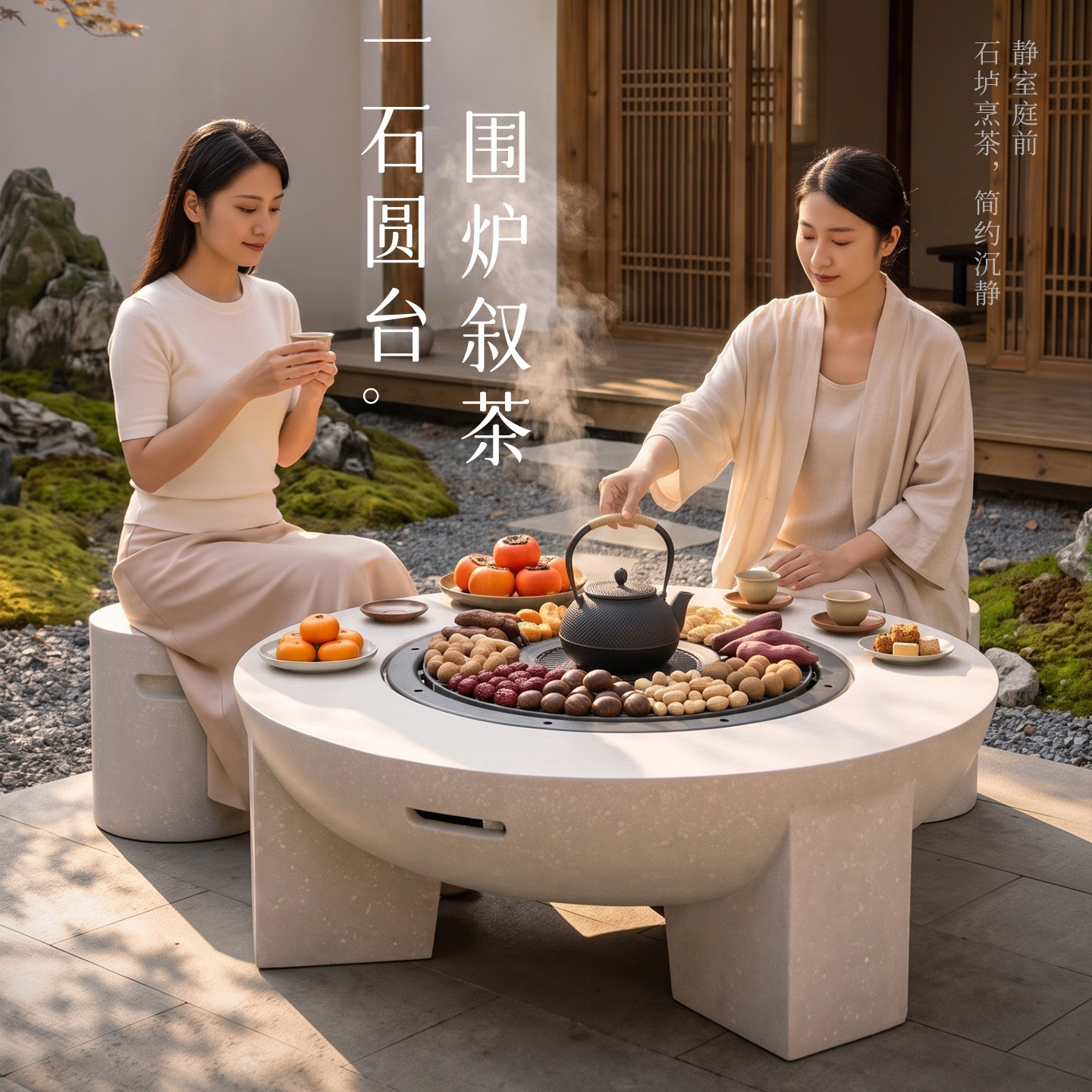 洛摩鼎围炉煮茶烧烤炉加大号套装