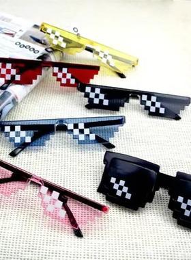 Mosaic Sunglasses Pixel Black glasses Cool Jokes Funny Toys