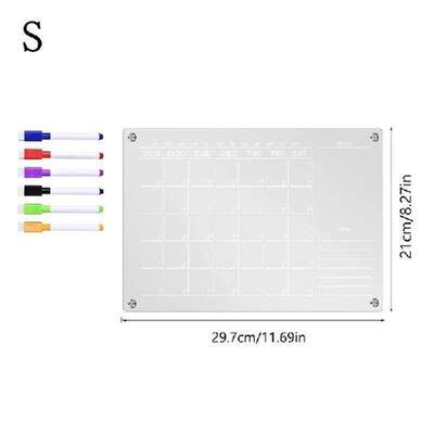 Clear Acrylic Fridge Magnet Sticker Calendar Board Planner