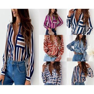 ladies blouse long Fashion shirt neck womens sleeve