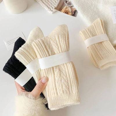 3 Pairs/Lot New Cashmere Wool Socks Women's Winter Thicken W