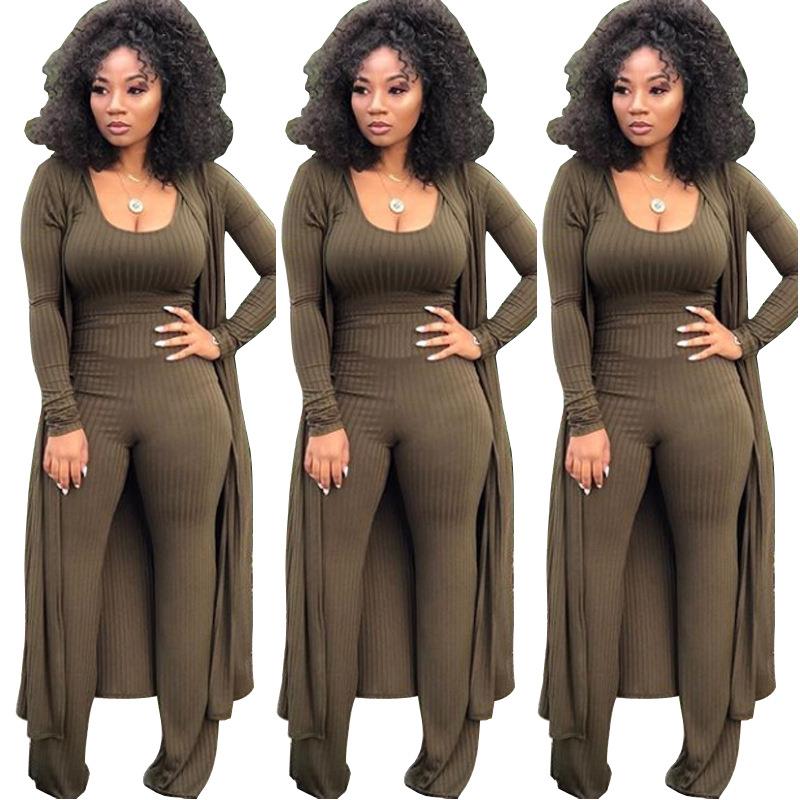 clothing stripe plus long suits sweater sets color solid