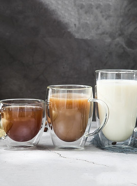 1/4/6Pcs Double Wall Glass Cups Espresso Coffee Mug 80/250/3