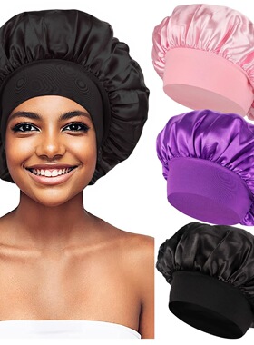 1pcs Soft Silk Satin Lined Bonnet Large Satin Hair Bonnet Ho