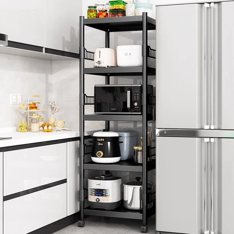 Kitchen shelves microwave racks dishes storage cabinets