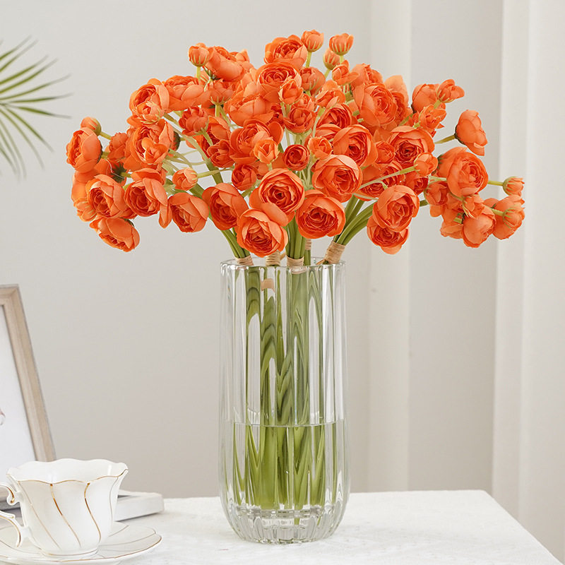 仿真6头扎束小茶花手扎茶苞花束 田园家居装饰摄影道具婚庆手捧花