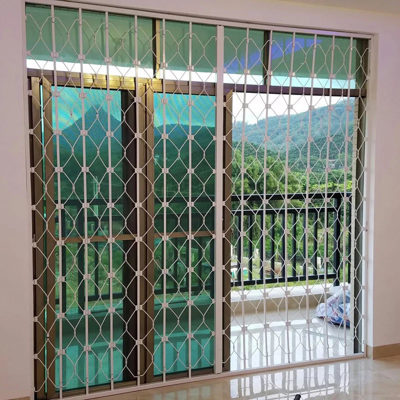 北京锰钢推拉防盗窗锰钢折叠隐形内置推拉伸缩304防盗网不锈钢窗