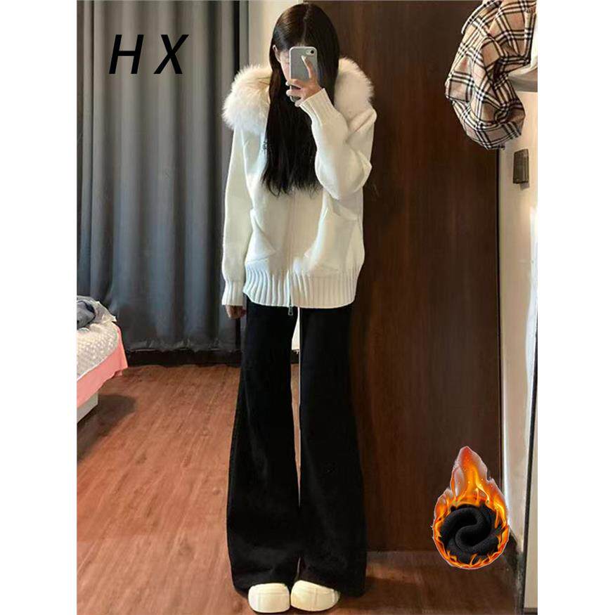 黑色不贴腿微喇叭牛仔裤女2025秋冬小个子高腰弹力修身显瘦马蹄裤