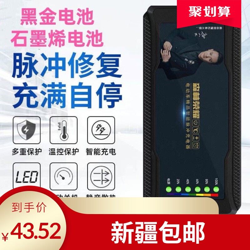 新疆包邮自动断电智能电动车电瓶充电器48V60V20AH72V爱玛雅迪三